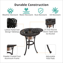Load image into Gallery viewer, Aluminum 21" Round Table With Ice Bucket