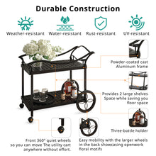Load image into Gallery viewer, Cast Aluminum Tea Cart, Dark Lava Bronze