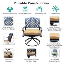 Load image into Gallery viewer, Cast Aluminum Dining Swivel Rocker With Brown Cushion