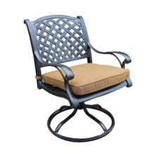 Load image into Gallery viewer, Cast Aluminum Dining Swivel Rocker With Brown Cushion