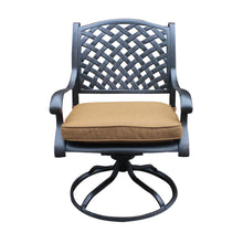 Load image into Gallery viewer, Cast Aluminum Dining Swivel Rocker With Brown Cushion