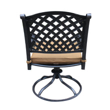 Load image into Gallery viewer, Cast Aluminum Dining Swivel Rocker With Brown Cushion