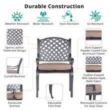 Load image into Gallery viewer, Indoor/Outdoor Dining Arm Chair With Dupione Brown Cushion
