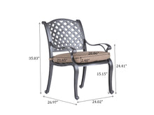 Load image into Gallery viewer, Indoor/Outdoor Dining Arm Chair With Dupione Brown Cushion