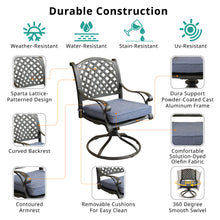 Load image into Gallery viewer, Cast Aluminum Dining Swivel Rocker With Navy Cushion