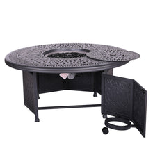 Load image into Gallery viewer, Outdoor Modern 52 Inch Chat Height Gas Fire Pit Table with Doors