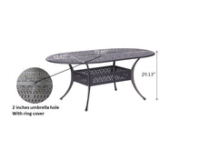 Load image into Gallery viewer, Aluminum Frame Outdoor Oval Dining Table, 42"x72"