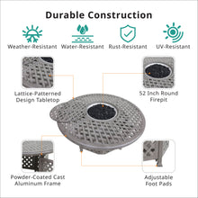 Load image into Gallery viewer, Cast Aluminum Propane Gas Firepit Table