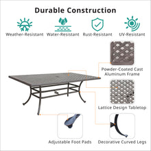 Load image into Gallery viewer, 46x86 Inch Cast Aluminum Rectangle Table, Heritage Grey