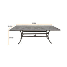 Load image into Gallery viewer, 46x86 Inch Cast Aluminum Rectangle Table, Heritage Grey