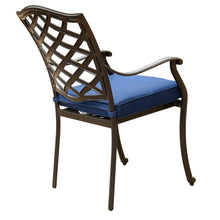 Load image into Gallery viewer, Aluminum Dining Arm Chair With Cushion, Blue Olefin