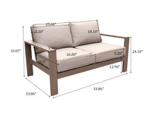 Load image into Gallery viewer, Outdoor Aluminum Loveseat With Cushion