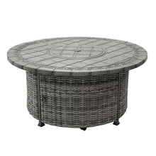 Load image into Gallery viewer, Cast Aluminum Propane Gas Firepit Table with Wicker Base