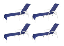 Load image into Gallery viewer, Commercial Chaise Lounge with True Blue Sling Fabric (Set of 4) (Container Order Only)

