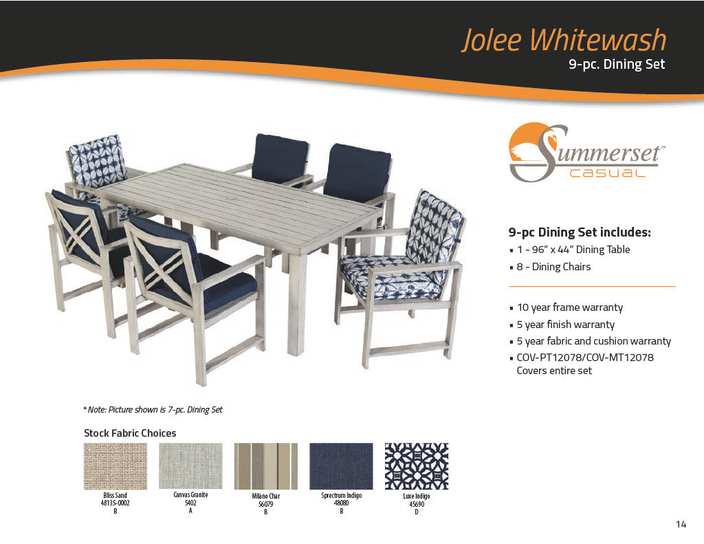 JoLee White Dining 9PC Set