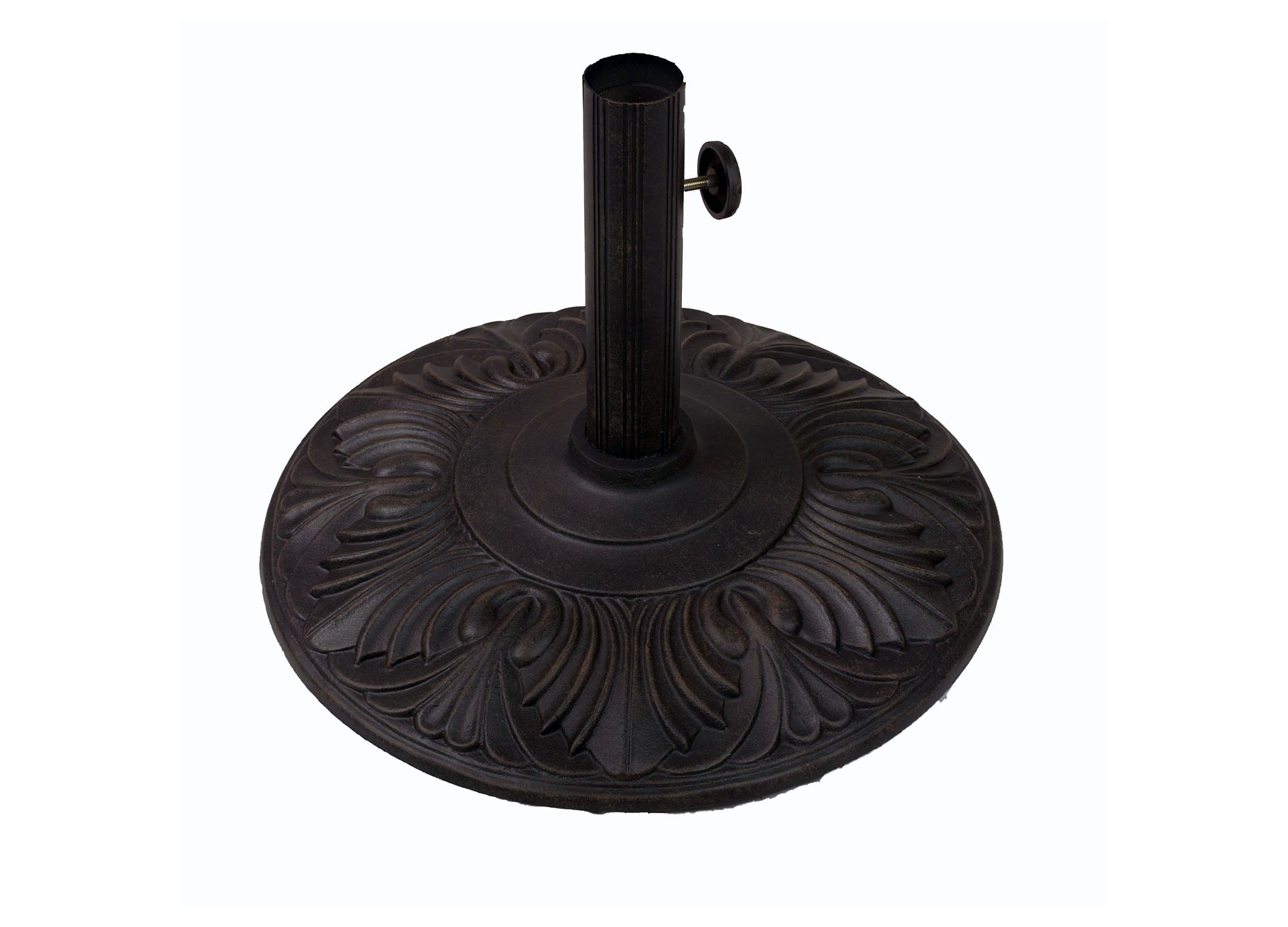 cast aluminum patio umbrella base UMBRELLA STAND BASE WITH DESIGN – Summerset Casual