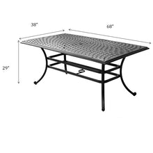 Load image into Gallery viewer, Aluminum 38x68 Inch Rectangle Dining Table, Espresso Brown
