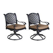 Load image into Gallery viewer, Dining Swivel Rocker Chairs, Set of 2, Dark Lava Bronze/Dupione Brown
