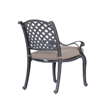 Load image into Gallery viewer, Indoor/Outdoor Dining Arm Chair With Cushion, Dark Lava Bronze/Dupione Brown
