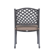 Load image into Gallery viewer, Indoor/Outdoor Dining Arm Chair With Cushion, Dark Lava Bronze/Dupione Brown
