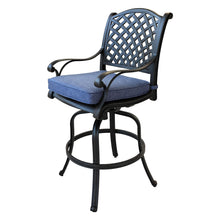 Load image into Gallery viewer, Dining Swivel Rocker Chairs, Set of 2, Dark Lava Bronze/Navy Blue
