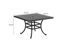 Load image into Gallery viewer, 44&quot; Square Outdoor Cast Aluminum Dining Table, Dark Lava Bronze
