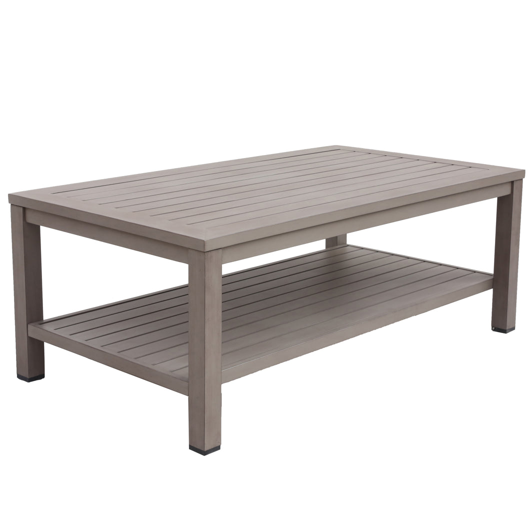 Outdoor Aluminum Coffee Table with Shelf