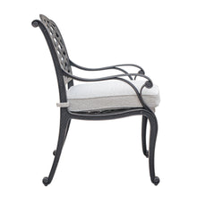 Load image into Gallery viewer, Cast Aluminum Dining Arm Chair With Cushion, Dark Lava Bronze/Sandstorm
