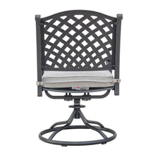 Load image into Gallery viewer, Cast Aluminum Dining Swivel Rocker With Cushion, Set of 2, Dark Lava Bronze/Sandstorm
