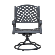 Load image into Gallery viewer, Cast Aluminum Dining Swivel Rocker With Cushion, Set of 2, Dark Lava Bronze/Sandstorm
