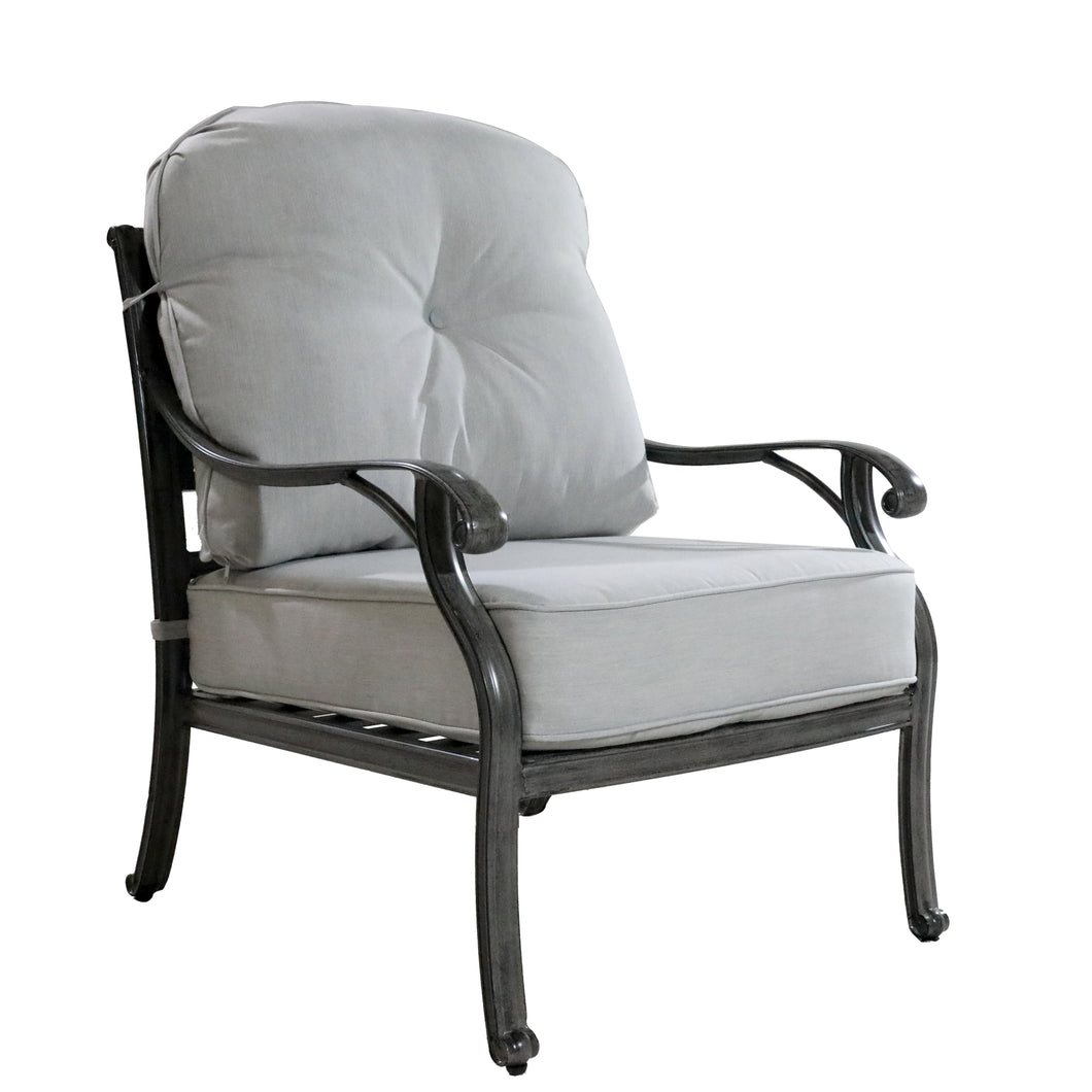Outdoor Patio Aluminum Club Chair with Cushion