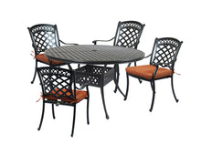 Load image into Gallery viewer, Cast Aluminum 5 PC Dining Set with 52&quot; Round Table abnd 4 Chairs (Container Order Only)
