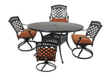 Load image into Gallery viewer, Cast Aluminum 5 PC Dining Set with 52&quot; Round Table abnd 4 Swivel Rocker Chairs (Container Order Only)
