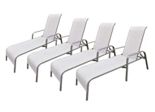 Load image into Gallery viewer, Commercial Chaise Lounge with Grey Sling Fabric (Set of 4) (Container Order Only)
