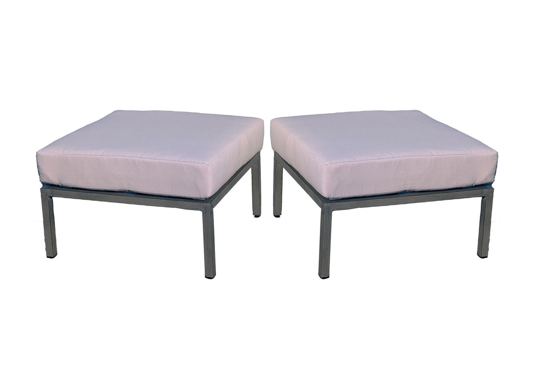 Oasis Aluminum Ottoman with cushion (Set of 2) (Container Order Only)