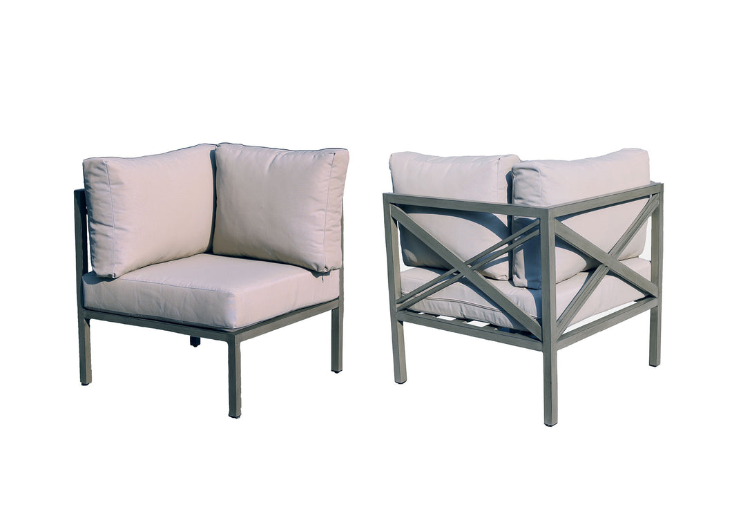Oasis Aluminum Corner Chair with cushions (Set of 2) (Container Order Only)