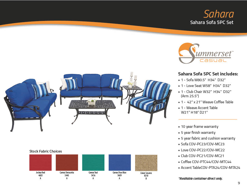 Sahara Sofa 5PC Set
