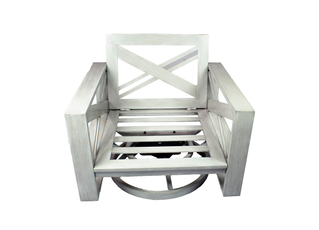 JoLee White Club Swivel Chair